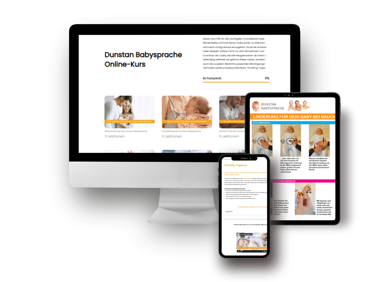 Der Dunstan Babysprache Online-Kurs auf Desktop, Tablet und Smartphone